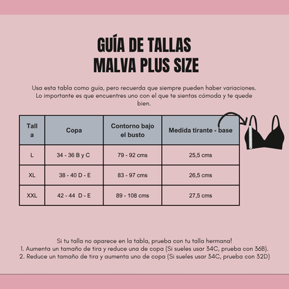 Malva Bra Plus Size Blanco