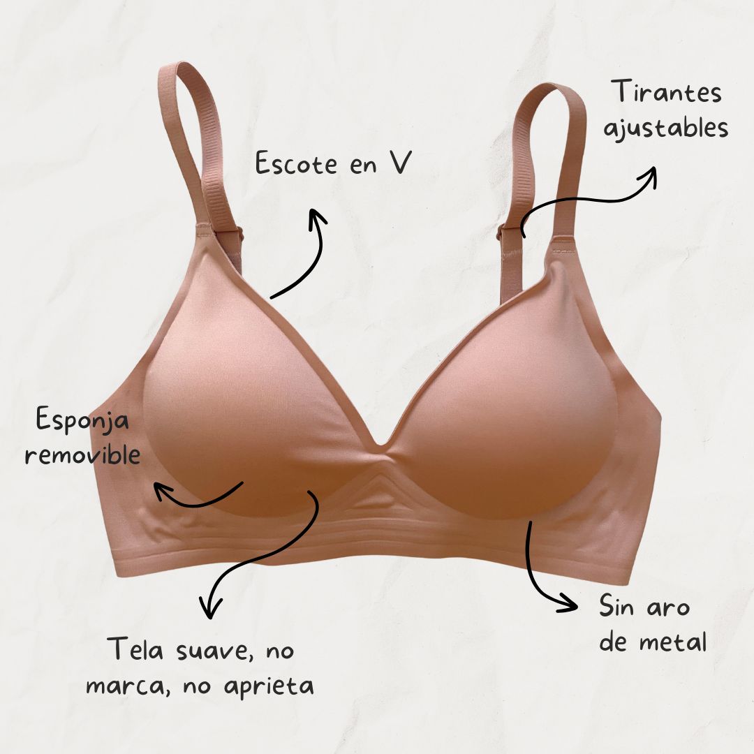 V-neck Triangle Bra | Copa A y B - Minimalista y uso diario.