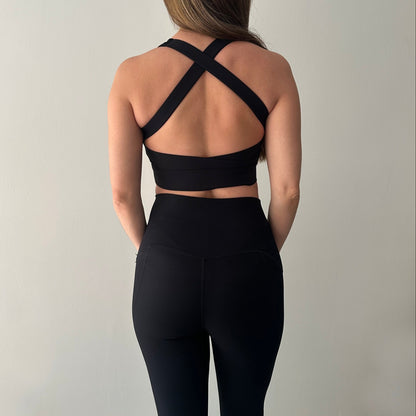 Legging Rib efecto modelador y control de abdomen en la tela de alta calidad Nylon Spandex
